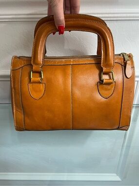 1950’s Vintage Leather Bowling Bag Top Handle Satchel